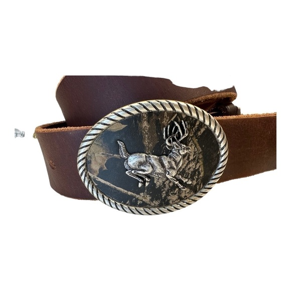 Nocona Deer Hunting Buckle Western Belt - Picture 2 of 5